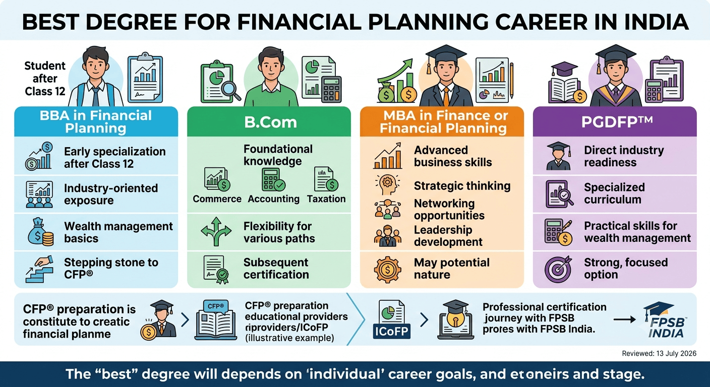 Best Degree for Financial Planning Career in India: BBA, B.Com, MBA, or PGDFP™